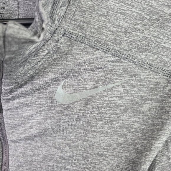 Mens Nike Dri-Fit Gray 1/4 Zip Running Shirt Long Sleeve Polyester Spandex S - Picture 2 of 9